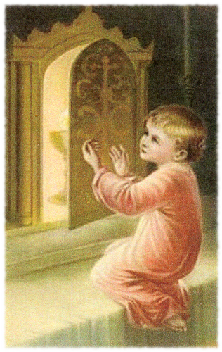 Enfant près du Saint-Sacrement